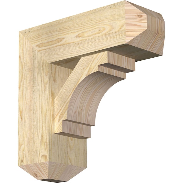 Ekena Millwork Merced Craftsman Rough Sawn Bracket w/ Offset Brace, Douglas Fir, 8"W x 22"D x 22"H BKT0806X22X22MRC04RDF - main